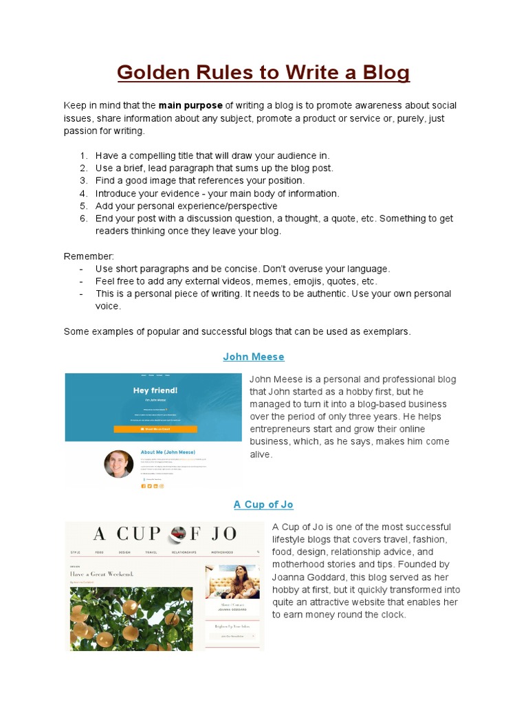 Blogging Tips for Aspiring Writers | PDF