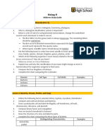 Biology B Midterm Study Guide