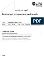 Contexts of Procurement and Supply