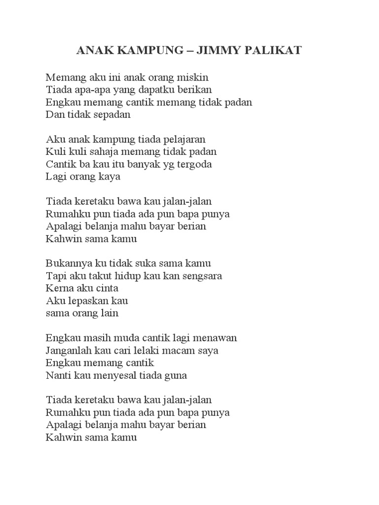 Lirik Lagu Nyanyian Solo 2020
