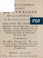 Samuel Foart- Observaciones sobre la curación de la gonorrea 1784