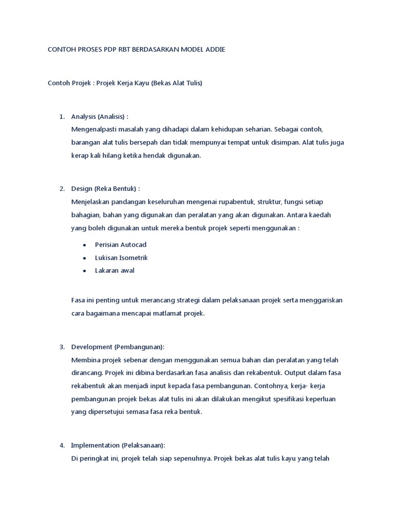 Contoh Proses PDP RBT Berdasarkan Model Addie | PDF