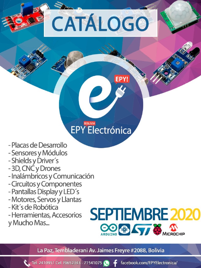 Catálogo EPY Electrónica 2020 | PDF | Arduino | Diodo emisor de luz
