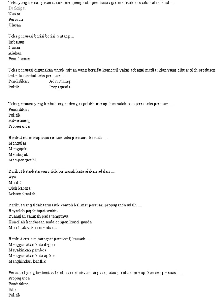 Soal Pts Teks Persuasif