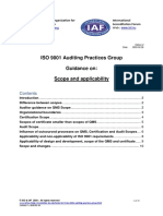 ISO 9001 Auditing Practices Group Guidance On: Scope and Applicability