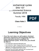Biogeochemical Cycles: ENV 107 Environmental Science Summer 2018
