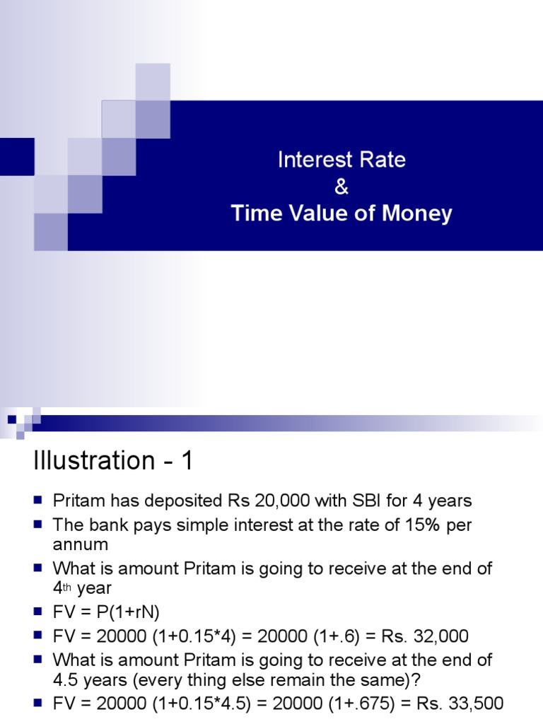 Interest Rate &: Time Value of Money | PDF | Interest | Internal Rate ...