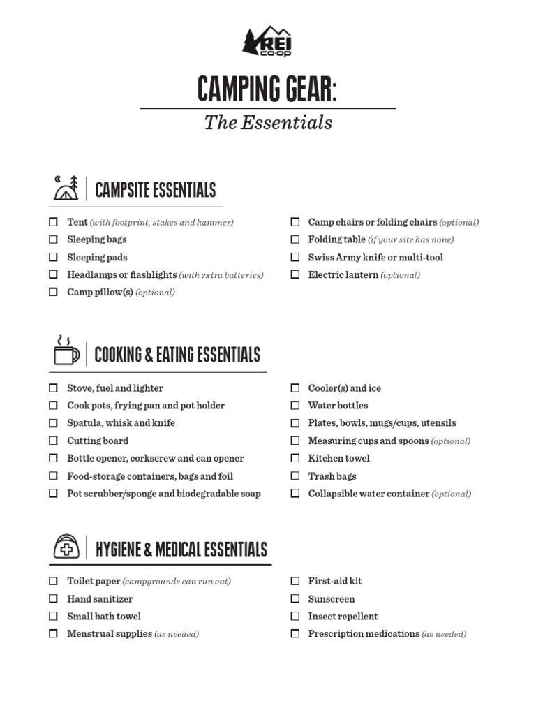 Family Camping Gear Checklist PDF | PDF