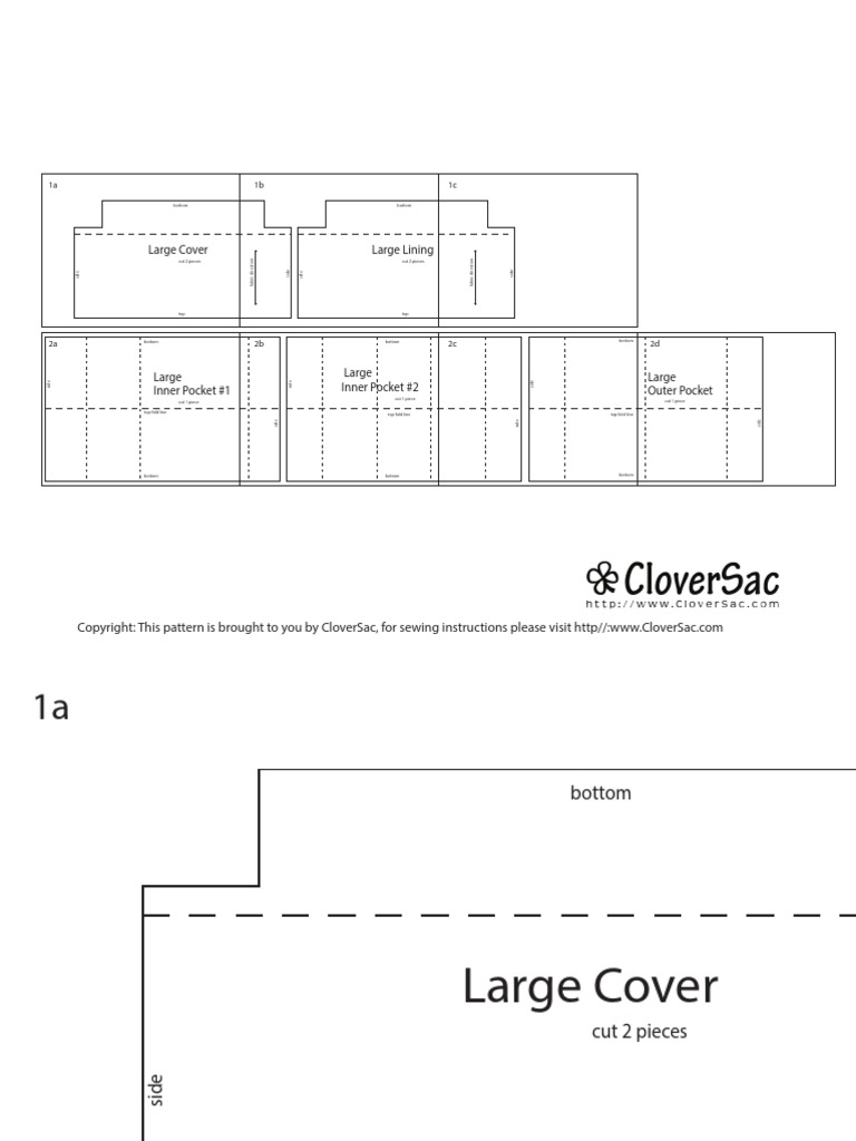 Large Cover Large Lining: Bottom Bottom | PDF | Sewing | Clothing