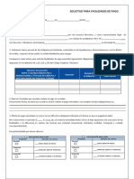 Solicitud para Facilidades de Pago