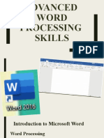Advance Word Processing Skills
