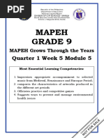 Mapeh Grade 9: Quarter 1 Week 5 Module 5