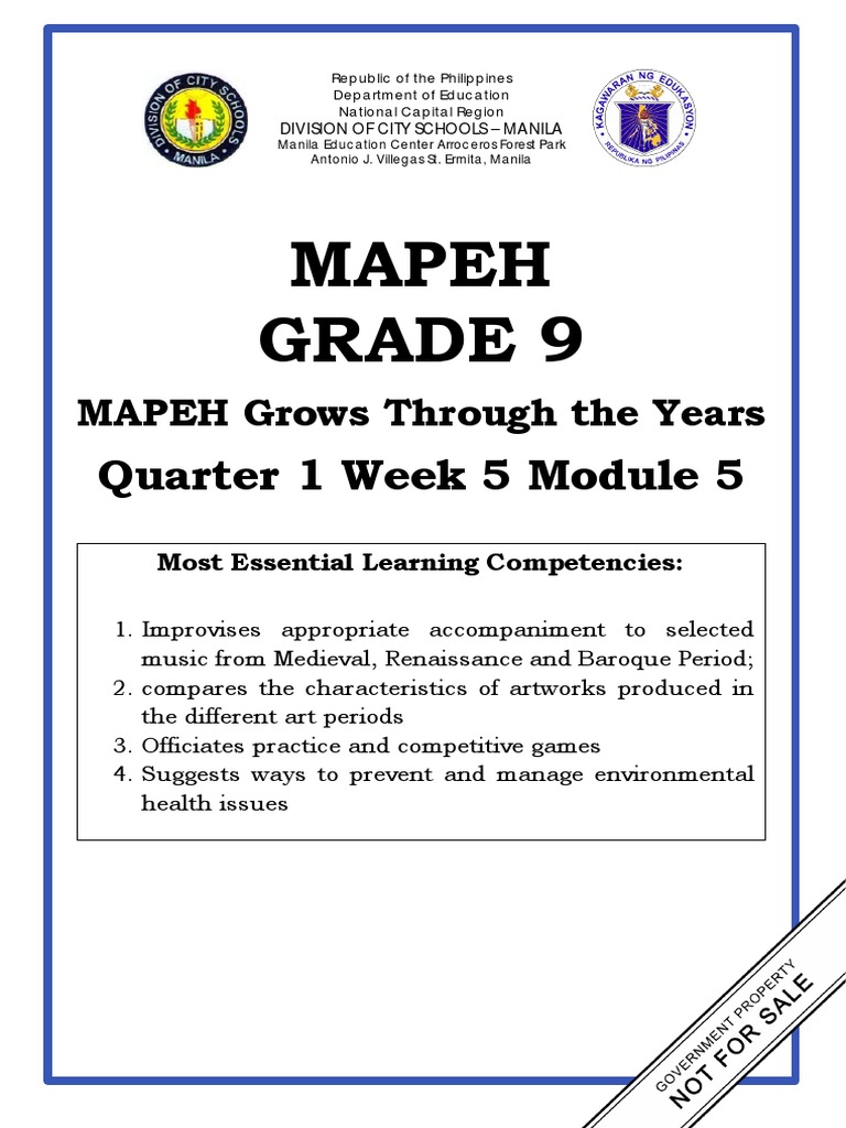 Mapeh 9 Q1 W5 Mod5 Municipal Solid Waste Waste Management