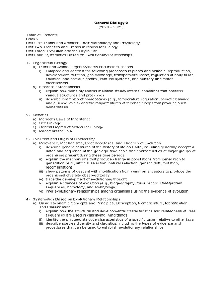 Comprehensive Guide to General Biology 2 | PDF | Evolution | Genetics