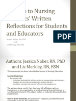 A Guide To Nursing Students' Written Reflections For Students and Educators