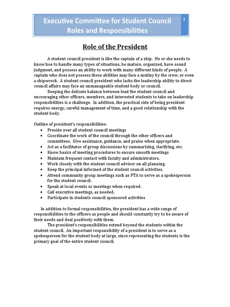 Student Council Leadership Guide | PDF | Secretary | Committee