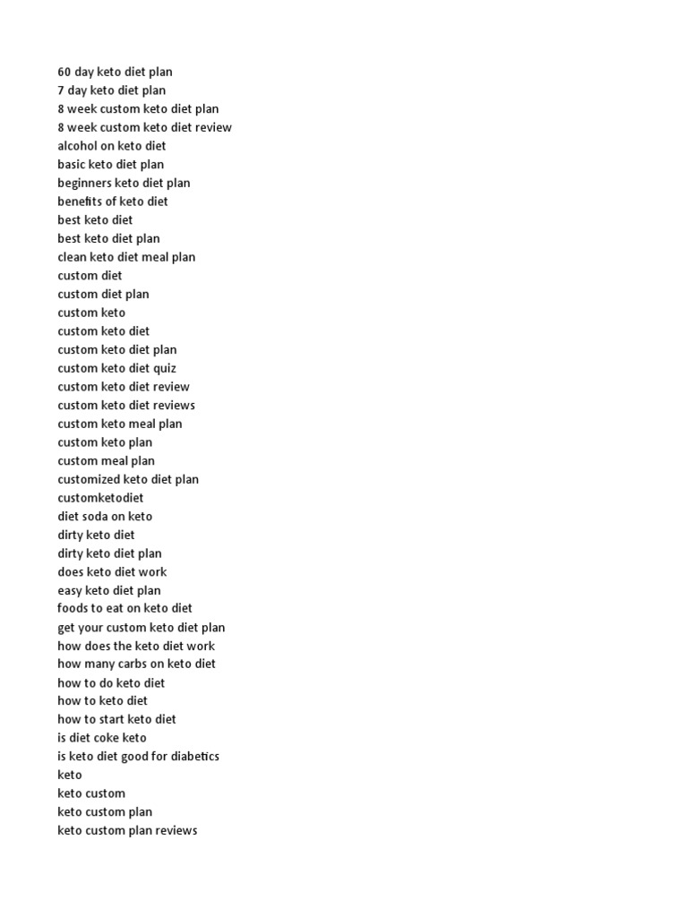 Custom Keto Diet Keywords | Pdf | Ketogenic Diet | Dieting