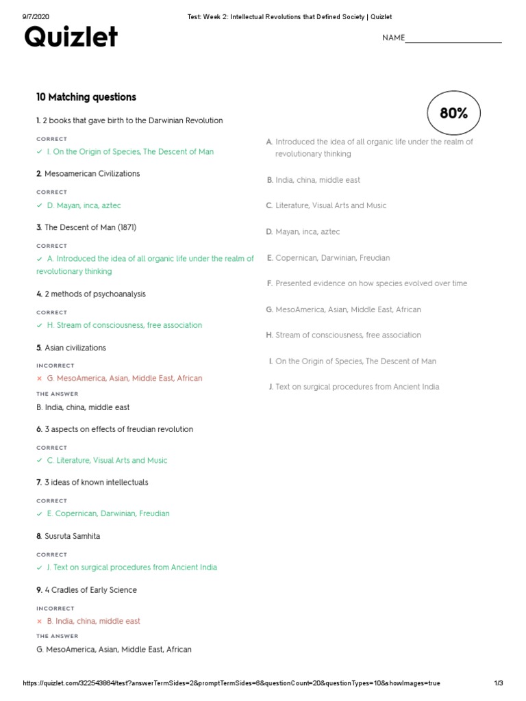Test Week 2 Intellectual Revolutions That Defined Society Quizlet