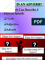 An Adverb Can Describe 3 Parts of Speech: Verb Adjective Adverb