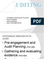 Auditing: Systematic Process of F/S Audit Audit Planning Audit Evidence Audit Documentation