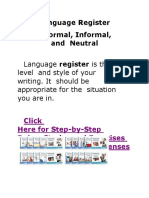 Language Register Formal, Informal, and Neutral