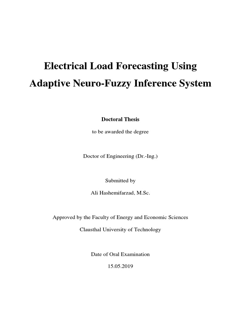 Electrical Load Forecasting Using Adaptive Neuro-Fuzzy Inference System ...