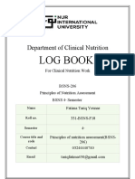 Log Book: Department of Clinical Nutrition