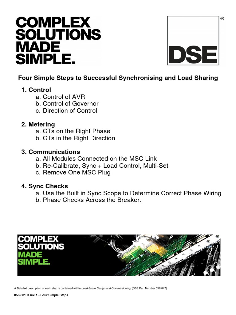 056-001 Four Steps To Synchronising PDF | PDF