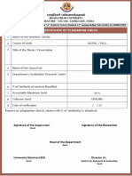 Certificate of Plagiarism Check: Bharathiar University Coimbatore - 641 046, Tamilnadu, India