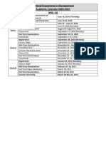 Doctoral Programme in Management Academic Calendar 2020-2021