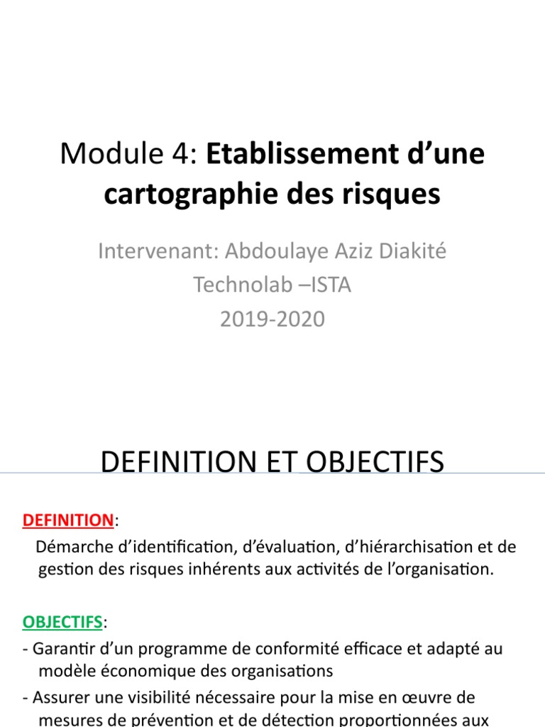 Module 4-Etablissement D'une Cartographie Des Risques | PDF | Risque ...