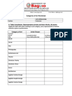 Categories of Art Worksheet: Name: Art Appreciation Section: Instructor