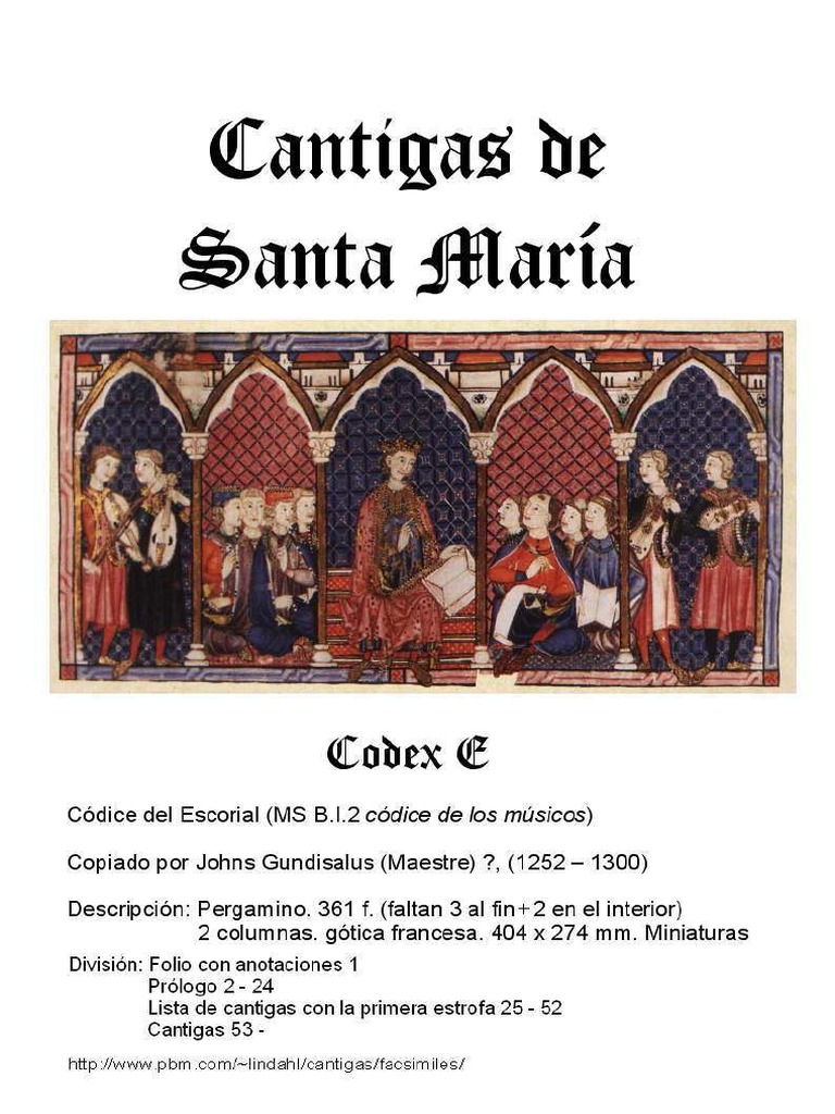 Cantigas de Santa Maria (Codex E) PDF | PDF