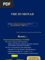 The Io Monad: Reading: " ," Sections 1-2 " ," Chapter 7: I/O