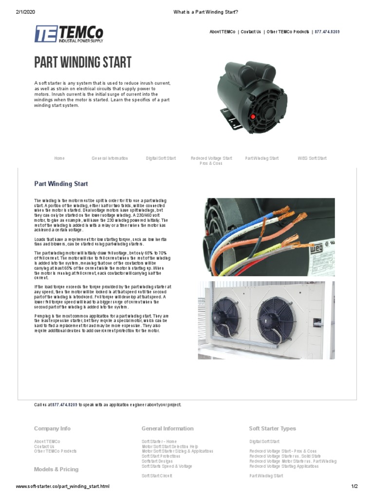 Part Winding Start | PDF | Electric Motor | Power Engineering