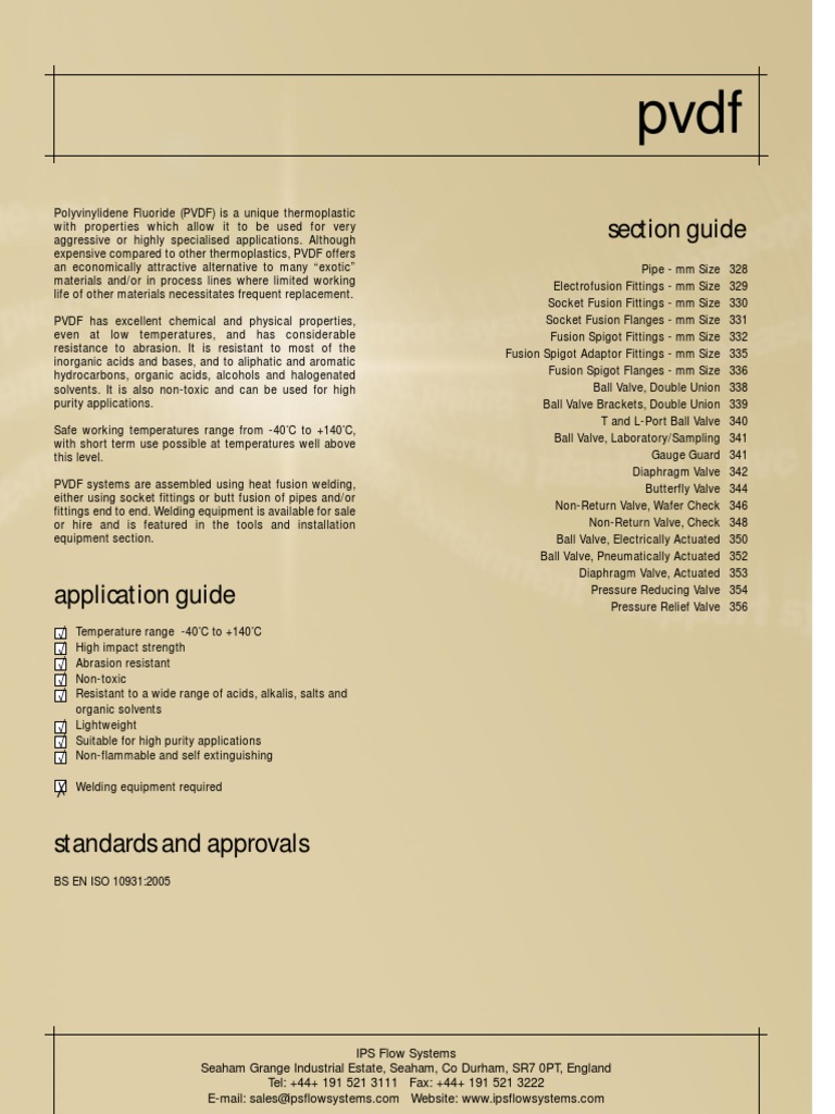 PVDF Pipe Specifications and Properties | PDF | Thermoplastic | Pipe ...