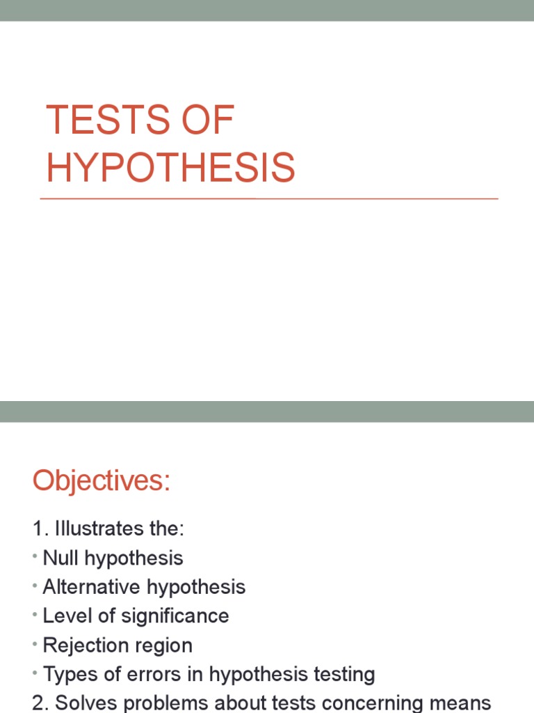 Hypothesis Testing Guide | PDF | Statistical Hypothesis Testing | Type ...