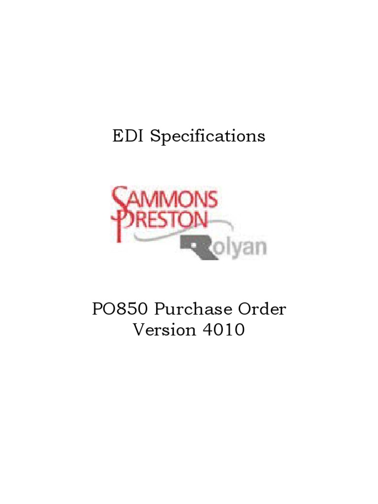 EDI Specifications 850 | PDF | Electronic Data Interchange ...