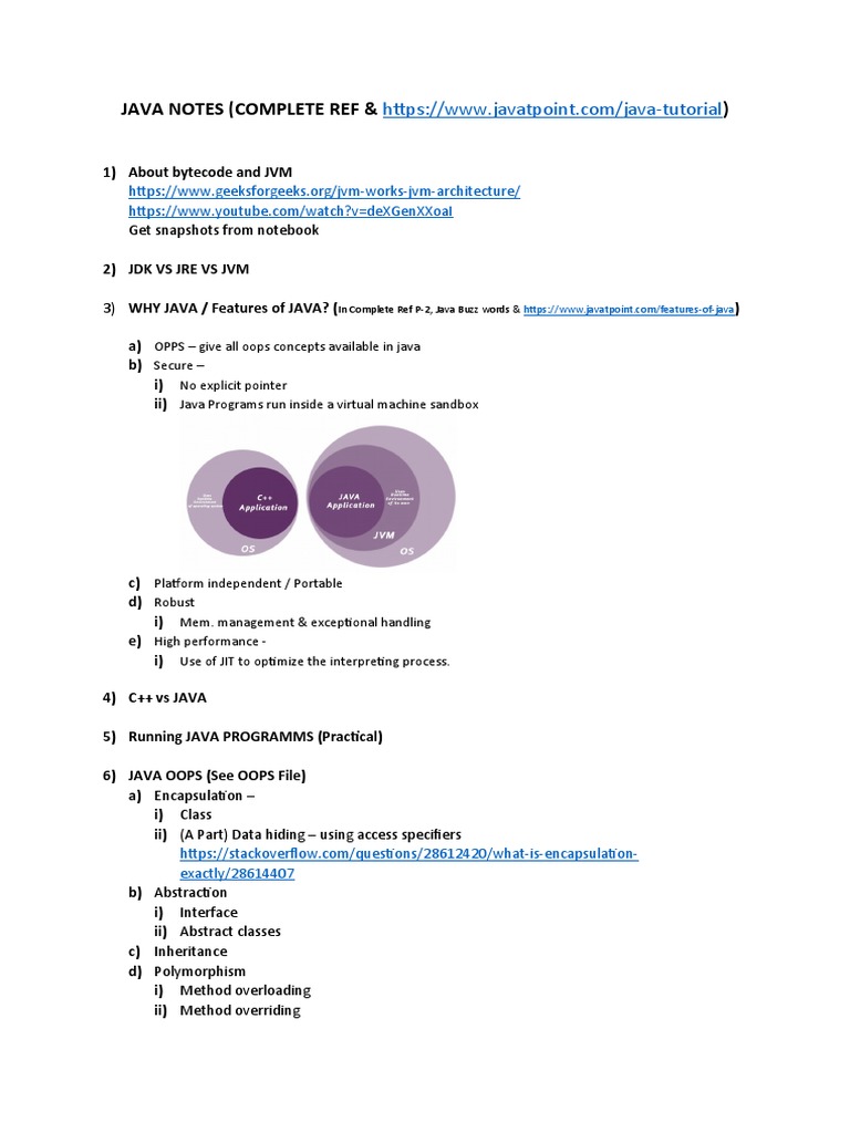 Java Notes (Complete Ref &) : Get Snapshots From Notebook | PDF | Java ...