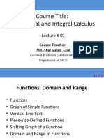 Lecture-01 (Functions, Domain and Range)