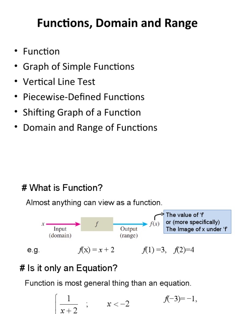 Functions, Domain and Range | PDF | Domain Of A Function | Function ...