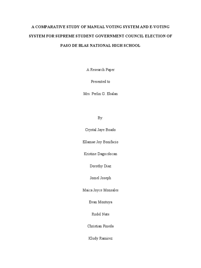 A Comparative Study of Manual Voting System and E-Voting System For ...