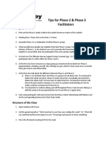 Tips For Phase 2 & Phase 3 Facilitators: Setting Up The Class