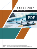 CUCET 2017: Question Paper