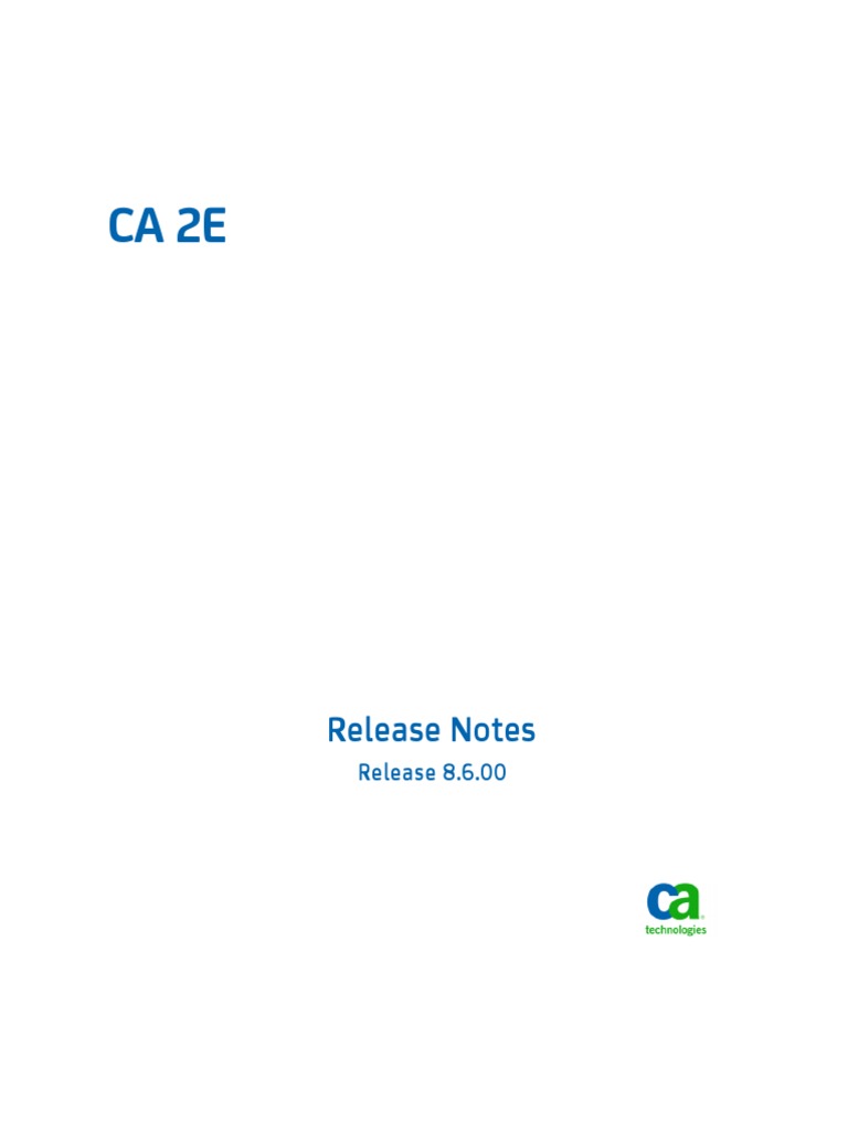 Ca 2e Release Notes PDF | PDF | Array Data Structure | Parameter ...