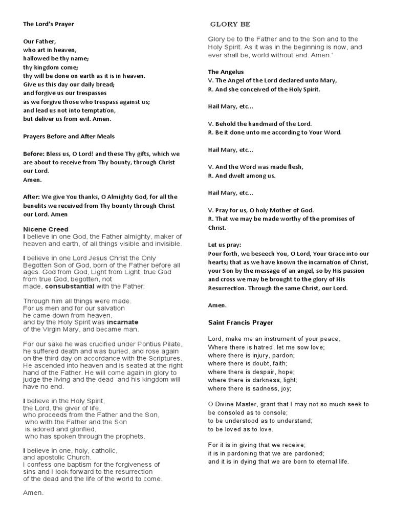 The Lord's Prayer: Glory Be | PDF | God The Father | Lord's Prayer