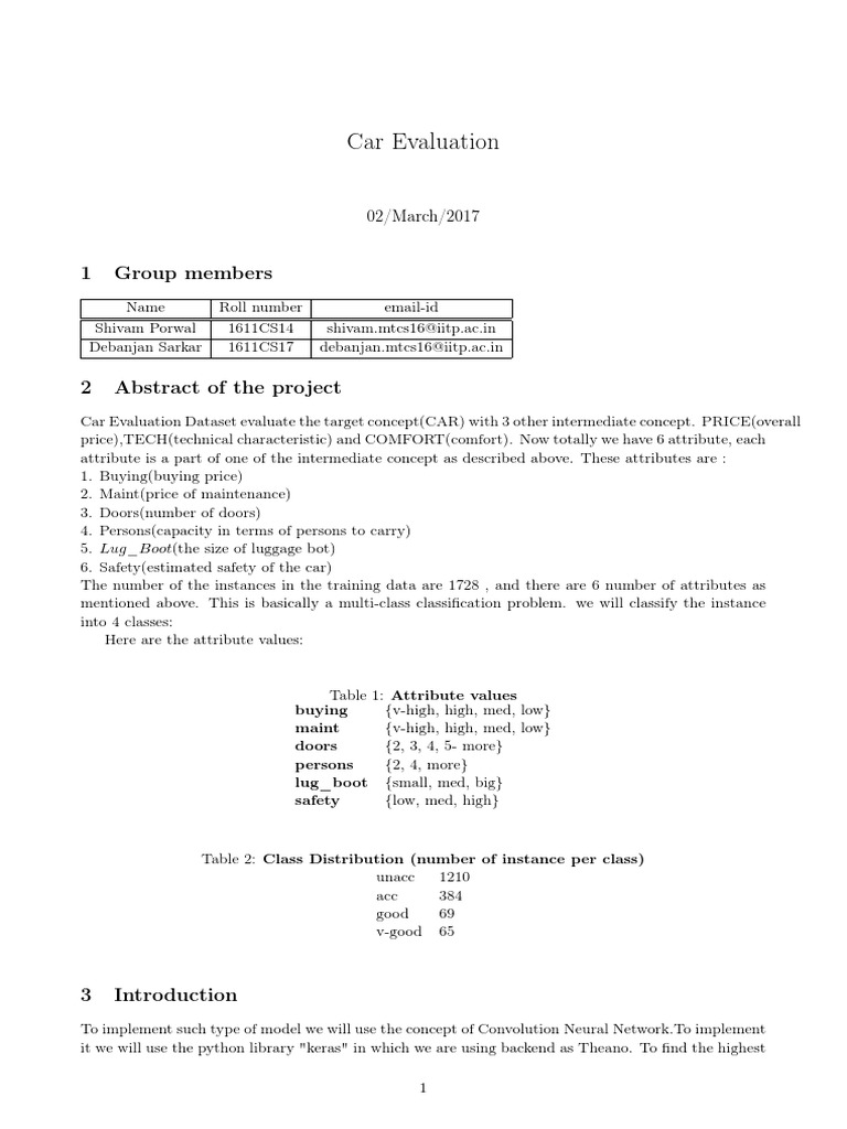 @ Car Evaluation | PDF | Statistical Classification | Artificial Neural ...
