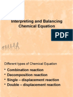 Interpreting and Balancing Chemical Equation