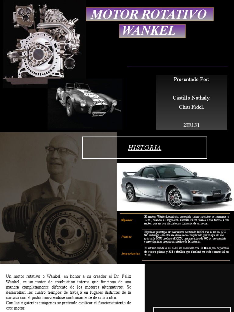 Historia y Funcionamiento del Motor Wankel | PDF | Motor de combustión  interna | Ingeniería de Transporte, image size:768x1024