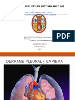 3) Derrame Pleural, Imagenología, Toracosentesis, Manejo Del Derrame Pleural Maligno, Empiema, Diagnóstico y Manejo Terapéutico